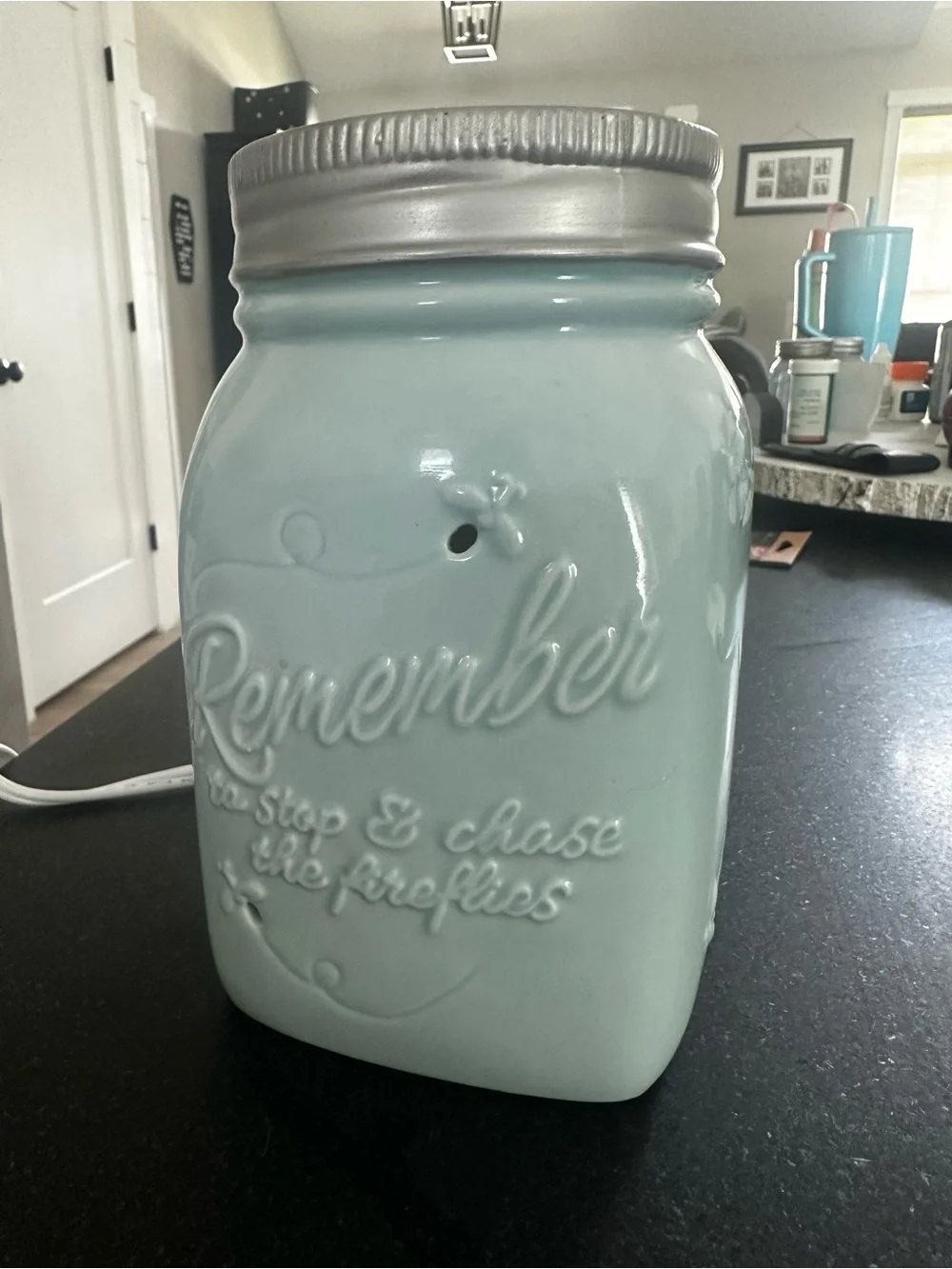 Light Blue Ceramic Mason Jar Warmer by scentsy